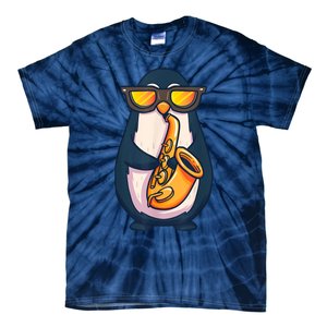 Saxophone Player Penguin Jazz Band Music Animal Lovers Gift Tie-Dye T-Shirt