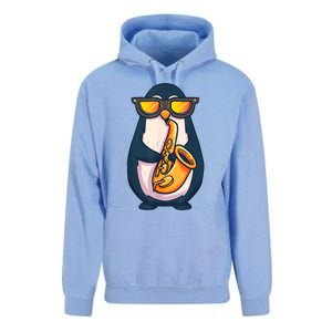 Saxophone Player Penguin Jazz Band Music Animal Lovers Gift Unisex Surf Hoodie