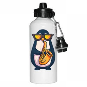 Saxophone Player Penguin Jazz Band Music Animal Lovers Gift Aluminum Water Bottle