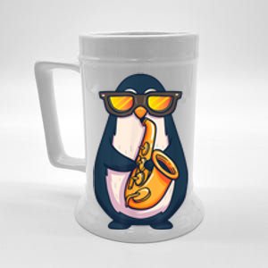 Saxophone Player Penguin Jazz Band Music Animal Lovers Gift Beer Stein