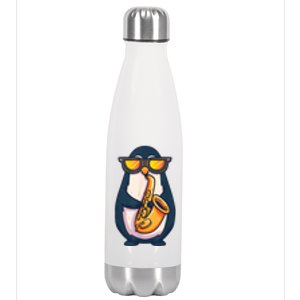 Saxophone Player Penguin Jazz Band Music Animal Lovers Gift Stainless Steel Insulated Water Bottle