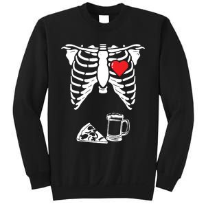 Skeleton Pregnancy Pizza Beer Xray Halloween Soon Dad Sweatshirt Sweatshirt