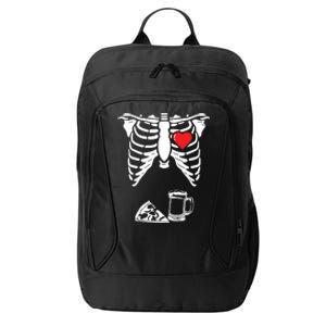 Skeleton Pregnancy Pizza Beer Xray Halloween Soon Dad Sweatshirt City Backpack