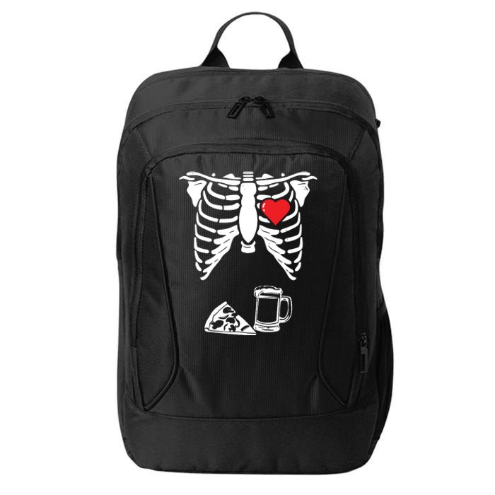 Skeleton Pregnancy Pizza Beer Xray Halloween Soon Dad Sweatshirt City Backpack