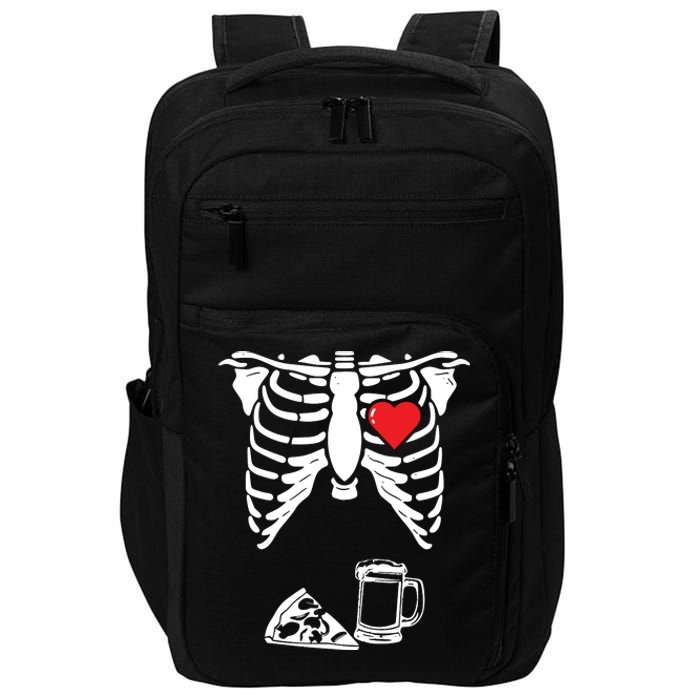 Skeleton Pregnancy Pizza Beer Xray Halloween Soon Dad Sweatshirt Impact Tech Backpack