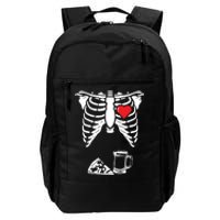 Skeleton Pregnancy Pizza Beer Xray Halloween Soon Dad Sweatshirt Daily Commute Backpack