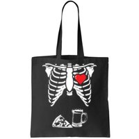 Skeleton Pregnancy Pizza Beer Xray Halloween Soon Dad Sweatshirt Tote Bag