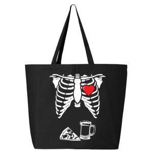 Skeleton Pregnancy Pizza Beer Xray Halloween Soon Dad Sweatshirt 25L Jumbo Tote