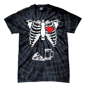 Skeleton Pregnancy Pizza Beer Xray Halloween Soon Dad Sweatshirt Tie-Dye T-Shirt