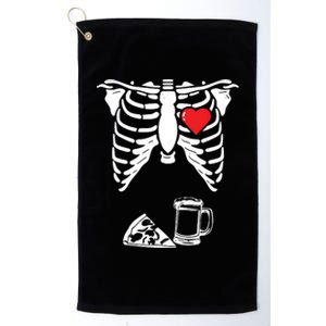 Skeleton Pregnancy Pizza Beer Xray Halloween Soon Dad Sweatshirt Platinum Collection Golf Towel