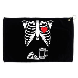 Skeleton Pregnancy Pizza Beer Xray Halloween Soon Dad Sweatshirt Grommeted Golf Towel