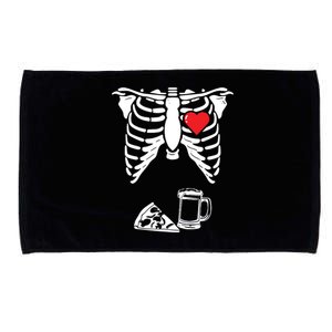 Skeleton Pregnancy Pizza Beer Xray Halloween Soon Dad Sweatshirt Microfiber Hand Towel