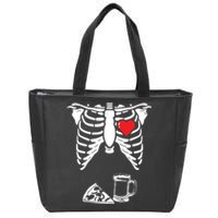 Skeleton Pregnancy Pizza Beer Xray Halloween Soon Dad Sweatshirt Zip Tote Bag