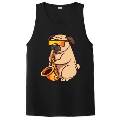 Saxophone Player Pug Jazz Band Music And Dog Lovers Gift PosiCharge Competitor Tank