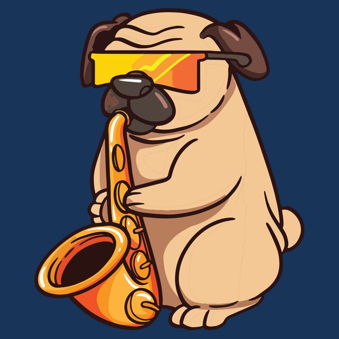 Saxophone Player Pug Jazz Band Music And Dog Lovers Gift Cooling Performance Crew T-Shirt