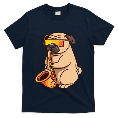 Saxophone Player Pug Jazz Band Music And Dog Lovers Gift T-Shirt