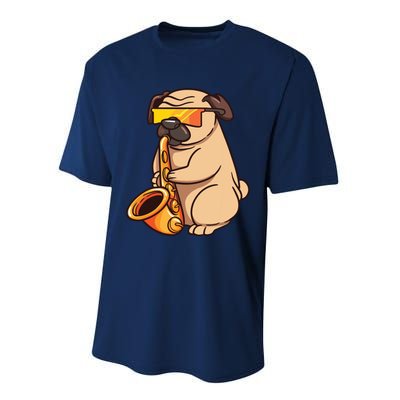 Saxophone Player Pug Jazz Band Music And Dog Lovers Gift Performance Sprint T-Shirt