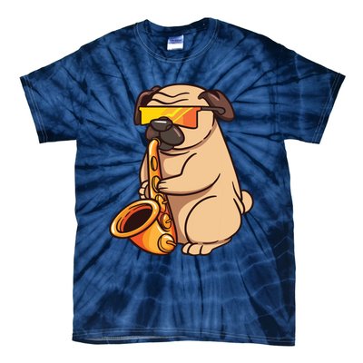 Saxophone Player Pug Jazz Band Music And Dog Lovers Gift Tie-Dye T-Shirt