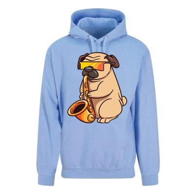 Saxophone Player Pug Jazz Band Music And Dog Lovers Gift Unisex Surf Hoodie