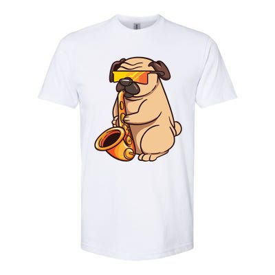 Saxophone Player Pug Jazz Band Music And Dog Lovers Gift Softstyle® CVC T-Shirt