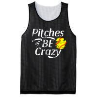 Softball Player Pitches Be Crazy Funny Softball Pitcher Mesh Reversible Basketball Jersey Tank