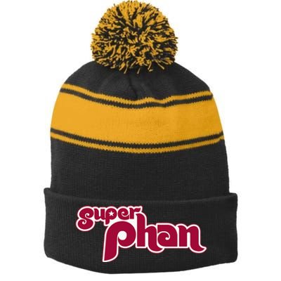 Super Phan Philadelphia Super Fan Stripe Pom Pom Beanie