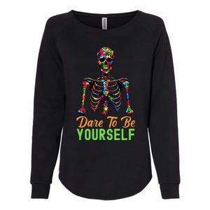 Skeleton Puzzle Pieces Autism Awareness Dare To Be Yourself Great Gift Womens California Wash Sweatshirt