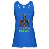 Skeleton Puzzle Pieces Autism Awareness Dare To Be Yourself Great Gift Ladies Essential Flowy Tank