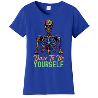 Skeleton Puzzle Pieces Autism Awareness Dare To Be Yourself Great Gift Women's T-Shirt