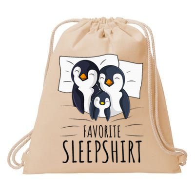 Sleeping Penguin Pyjamas Penguin Lover Favorite Sleepshirt Drawstring Bag