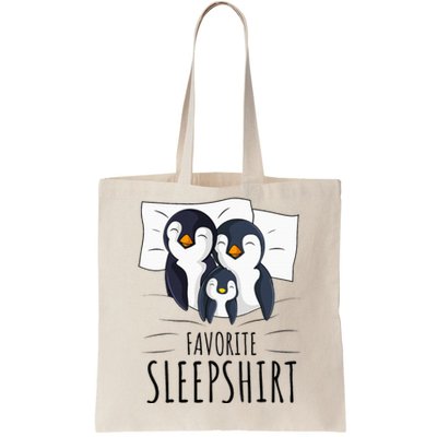 Sleeping Penguin Pyjamas Penguin Lover Favorite Sleepshirt Tote Bag