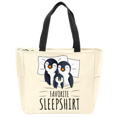 Sleeping Penguin Pyjamas Penguin Lover Favorite Sleepshirt Zip Tote Bag