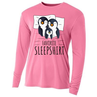 Sleeping Penguin Pyjamas Penguin Lover Favorite Sleepshirt Cooling Performance Long Sleeve Crew