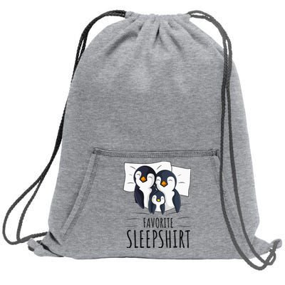 Sleeping Penguin Pyjamas Penguin Lover Favorite Sleepshirt Sweatshirt Cinch Pack Bag