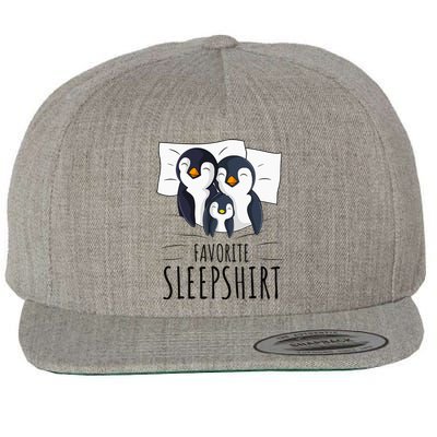 Sleeping Penguin Pyjamas Penguin Lover Favorite Sleepshirt Wool Snapback Cap