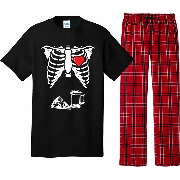 Skeleton Pregnancy Pizza Beer Xray Halloween Soon Dad Sweatshirt Pajama Set