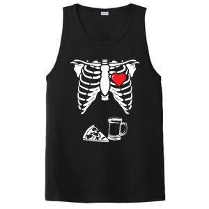 Skeleton Pregnancy Pizza Beer Xray Halloween Soon Dad Sweatshirt PosiCharge Competitor Tank