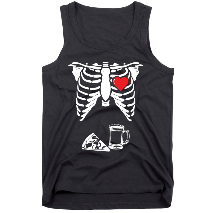 Skeleton Pregnancy Pizza Beer Xray Halloween Soon Dad Sweatshirt Tank Top