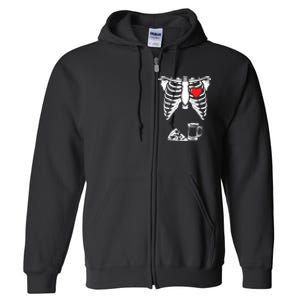 Skeleton Pregnancy Pizza Beer Xray Halloween Soon Dad Sweatshirt Full Zip Hoodie