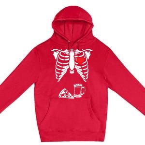 Skeleton Pregnancy Pizza Beer Xray Halloween Soon Dad Sweatshirt Premium Pullover Hoodie