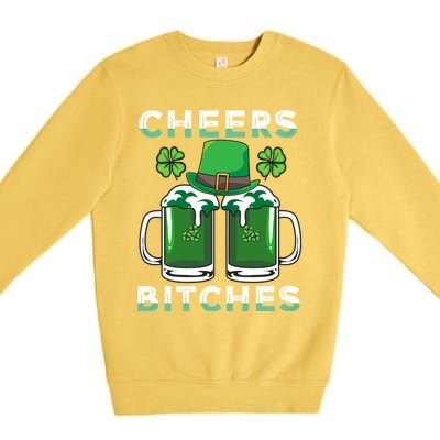 St. Patrick's Patricks Day Irish Cheers Bitches Lucky Beer Premium Crewneck Sweatshirt