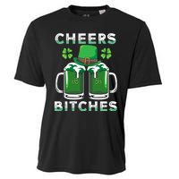 St. Patrick's Patricks Day Irish Cheers Bitches Lucky Beer Cooling Performance Crew T-Shirt