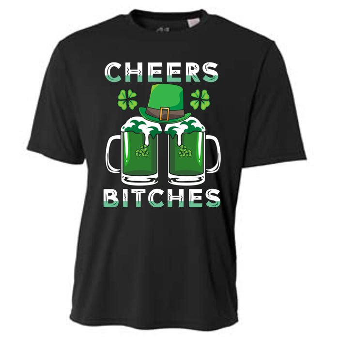 St. Patrick's Patricks Day Irish Cheers Bitches Lucky Beer Cooling Performance Crew T-Shirt