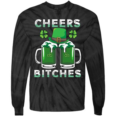 St. Patrick's Patricks Day Irish Cheers Bitches Lucky Beer Tie-Dye Long Sleeve Shirt