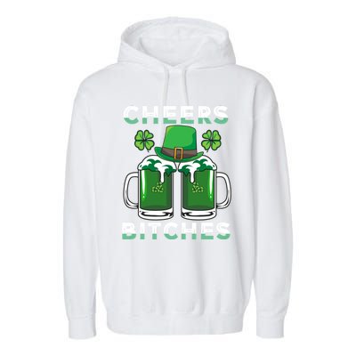 St. Patrick's Patricks Day Irish Cheers Bitches Lucky Beer Garment-Dyed Fleece Hoodie