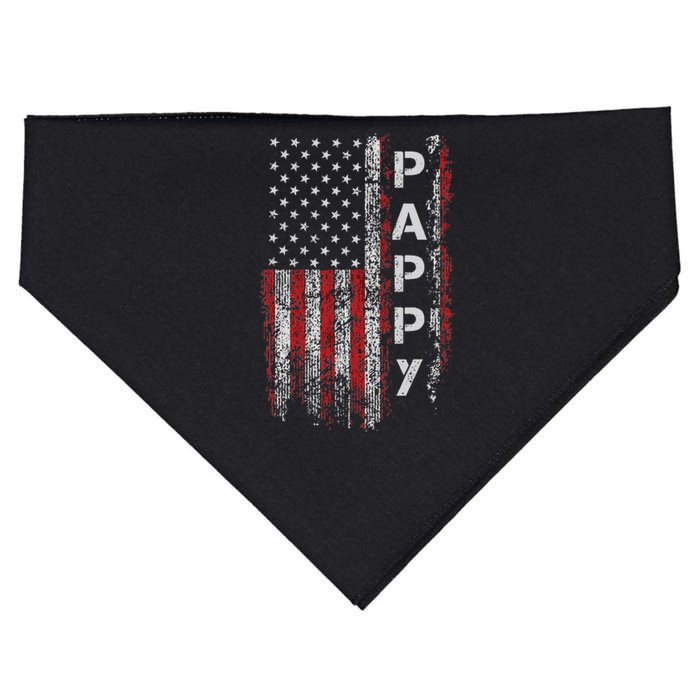 S Proud Pappy American Flag Pappy Patriotic FatherS Day USA-Made Doggie Bandana