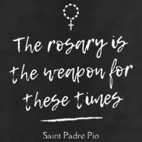 Saint Padre Pio Rosary Inspirational Quote Catholic 7 Panel Mesh Trucker Snapback Hat