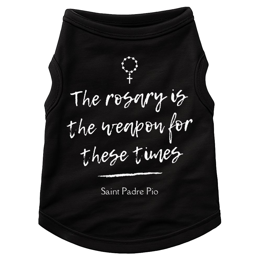 Saint Padre Pio Rosary Inspirational Quote Catholic Doggie Tank