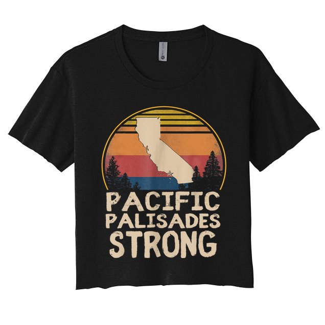 Support Pacific Palisades Strong Vintage Stay California Crop Top