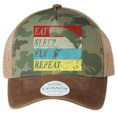 Skydiving Parachute Paraglide Vintage Legacy Tie Dye Trucker Hat